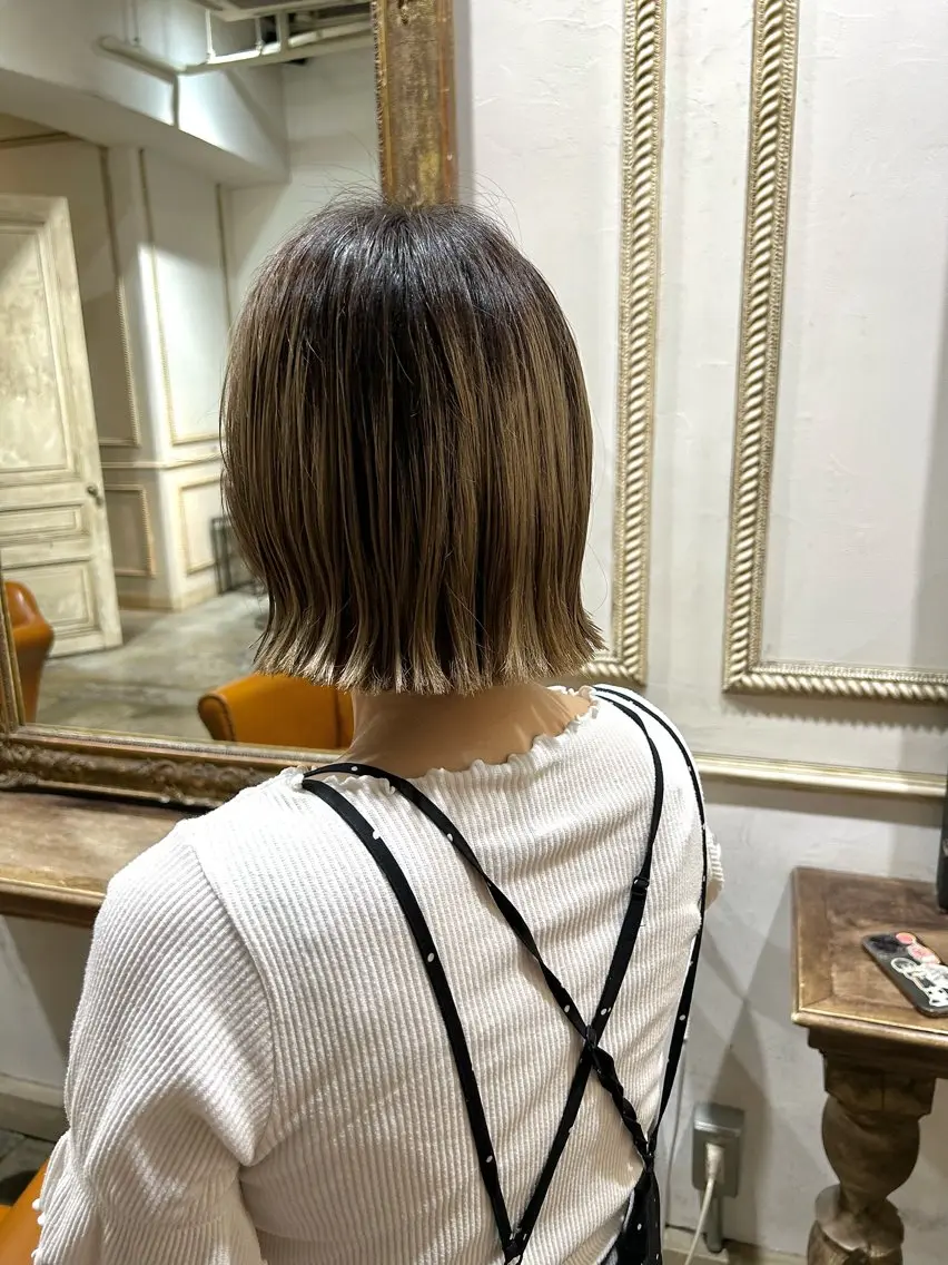 ショート 切りっぱなしボブ ボブ 樋富 優香のヘアスタイル