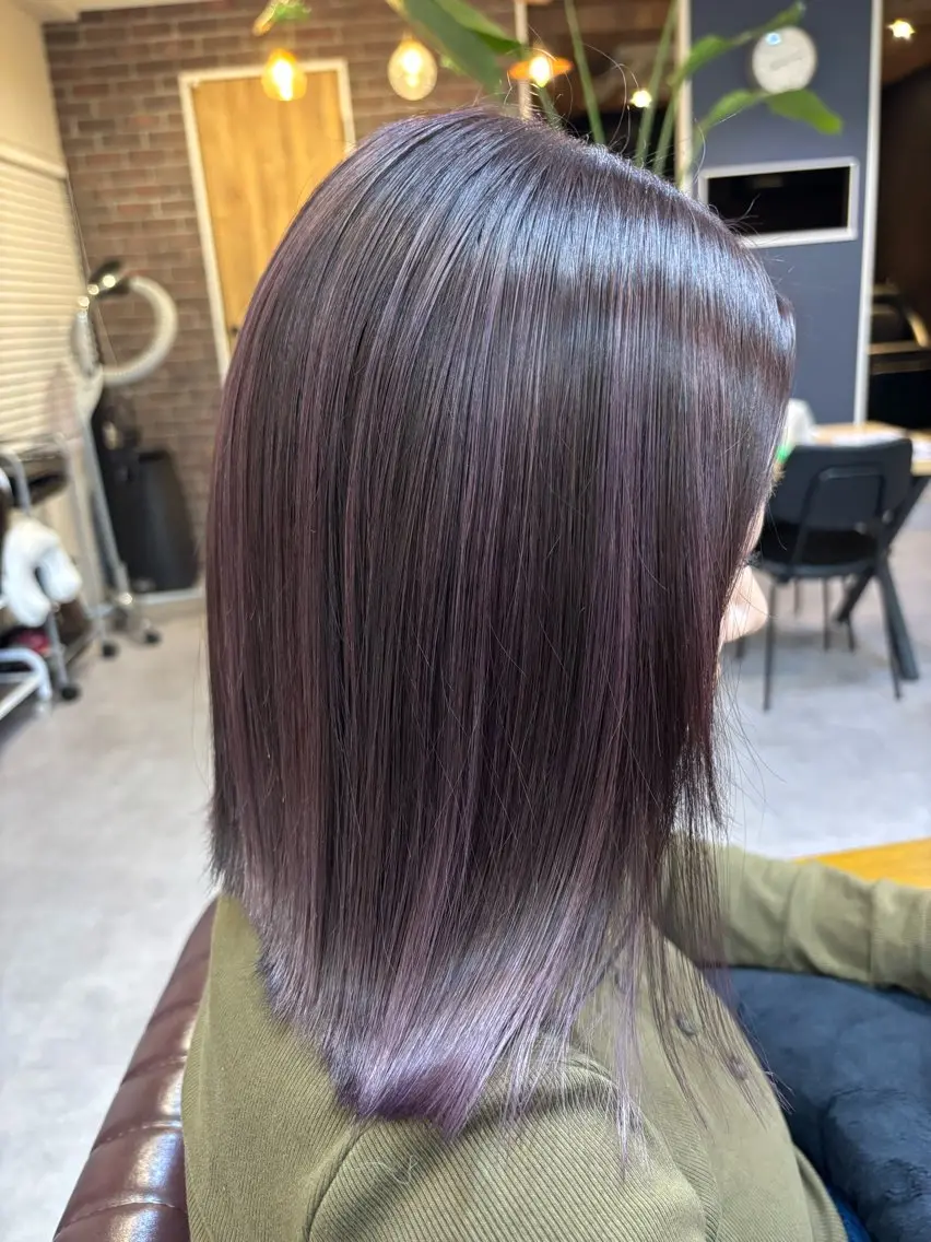 ミディアム カラー ハイライトカラー ハイライト ✨髪質改善カラー✨ ストレート☔脇田のヘアスタイル