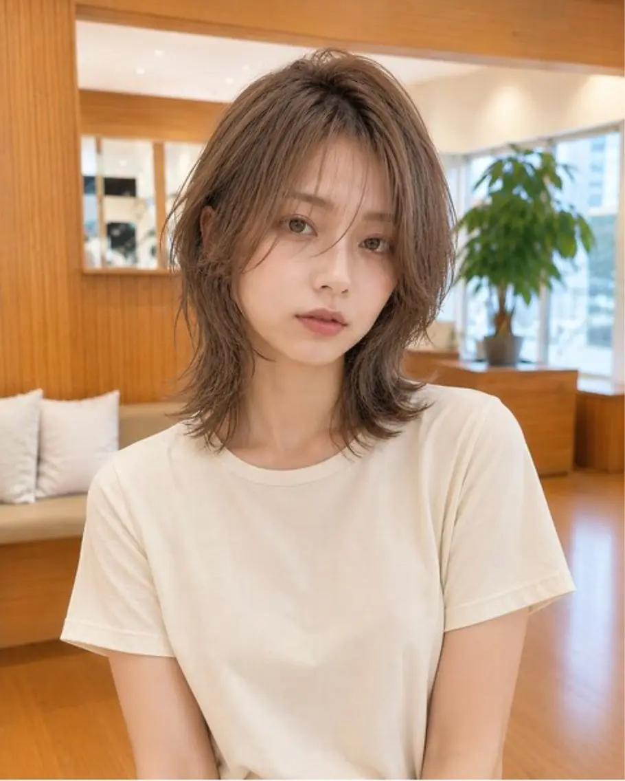 ミディアム レイヤーカット ウルフカット ウルフレイヤー カット レイヤー/髪質改善 山口   恋のヘアスタイル