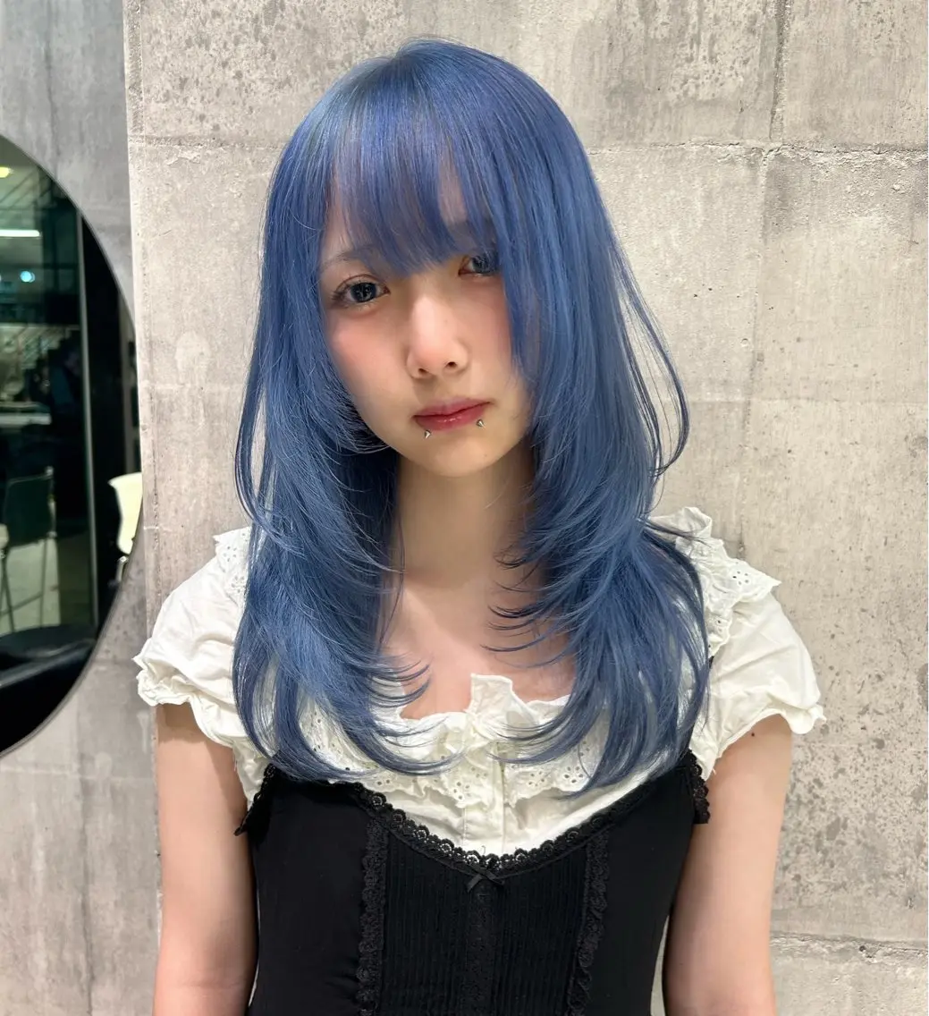 セミロング 【ピンク/ラベンダー 】mao🐩💜のヘアスタイル