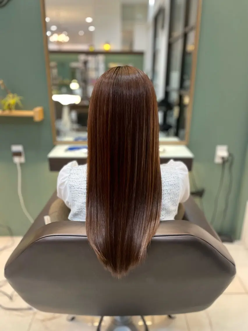 ロング 縮毛矯正 トリートメント アールグランデ あやのヘアスタイル