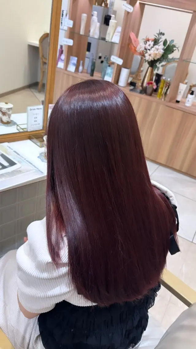 ロング カラー ピンクカラー 川又 愛美のヘアスタイル