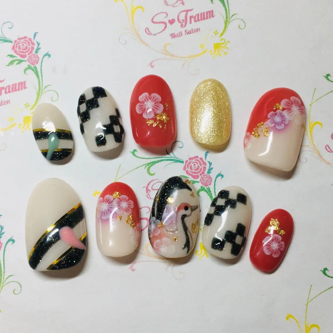 ネイル アートネイル 成人式 ジェルネイル ネイルチップ Nail Salon S-Traumのネイルデザイン