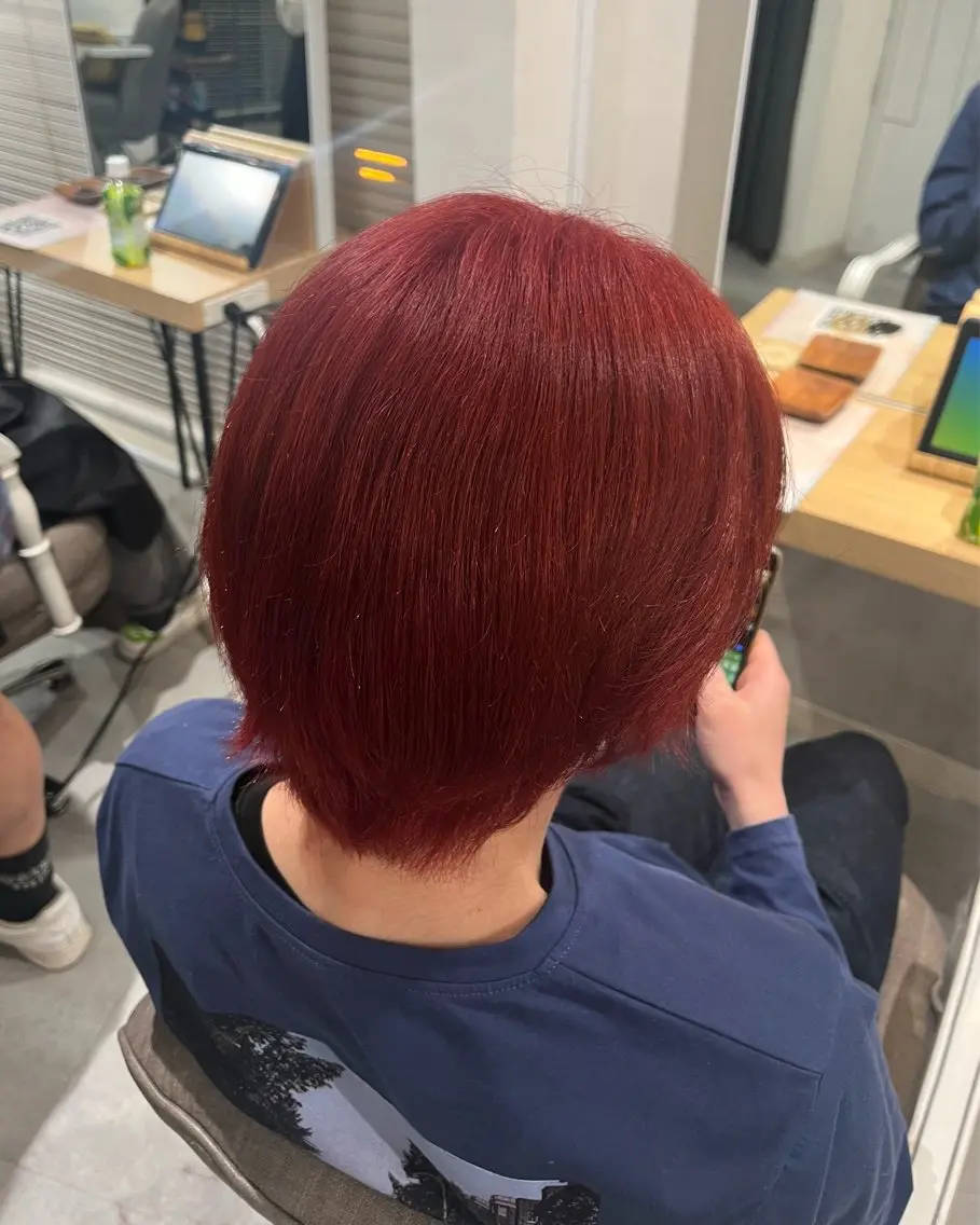 ショート カラー ボブレイヤー ブリーチ 透明感カラー デザインカラー ハイトーンカラー カット ヘアカラー sayuri/心斎橋 /ハイトーンカラーのヘアスタイル