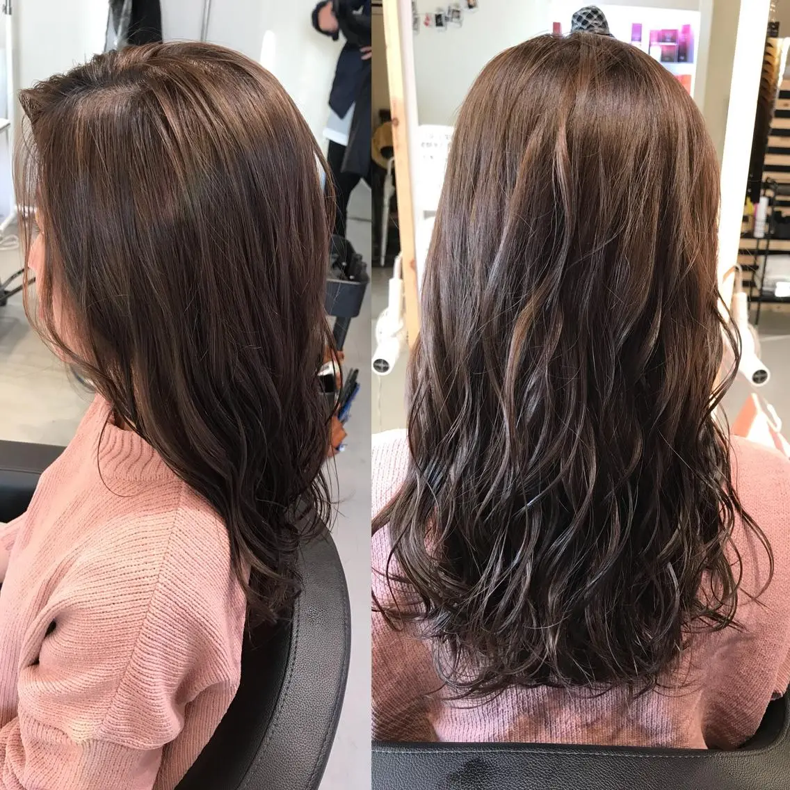 セミロング カラー ハイライトカラー ハイライト 大久保 隆蔵のヘアスタイル