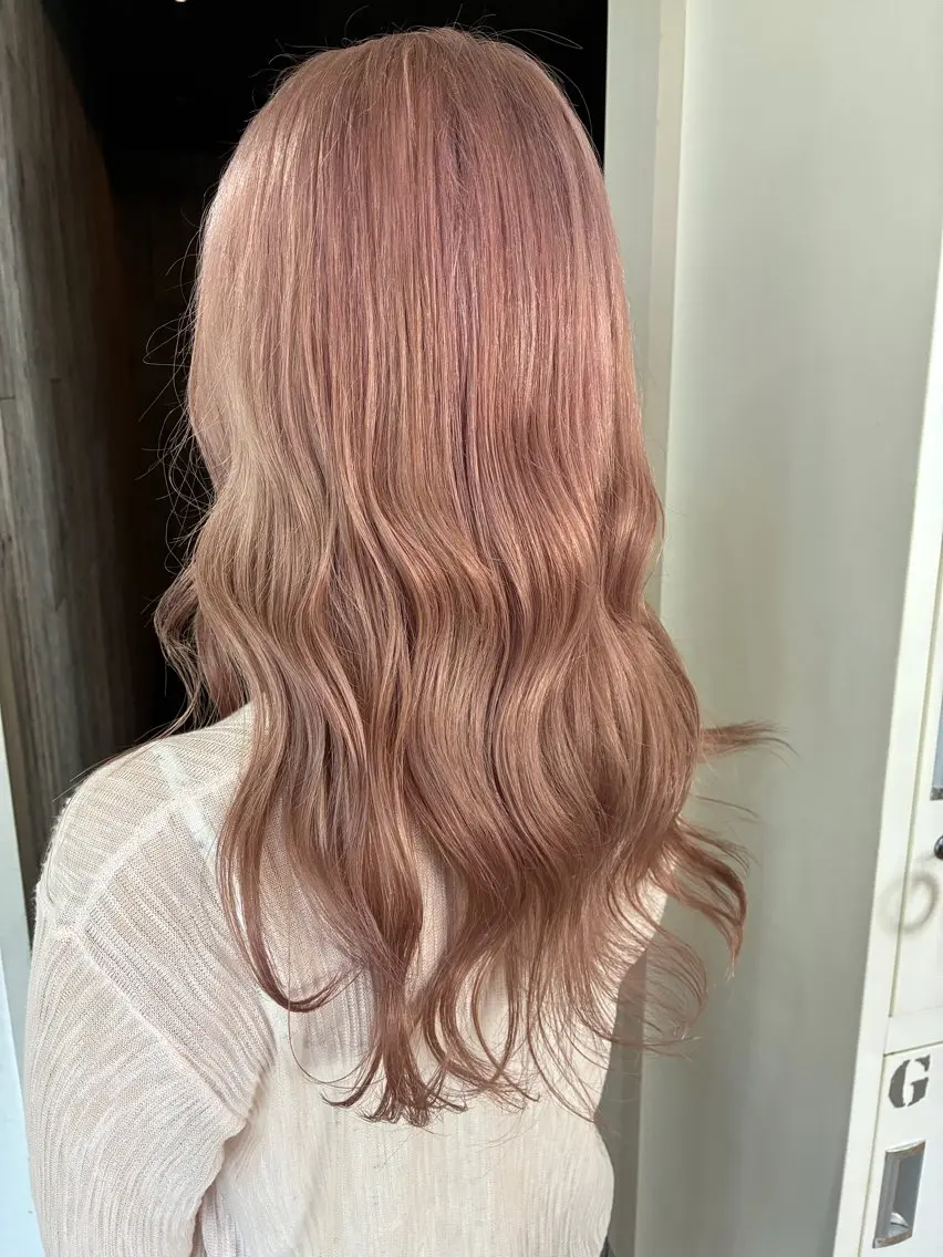 ロング カラー ベージュカラー ピンクカラー ピンクベージュ カラーリスト/ あやね☁໒꒱·゚のヘアスタイル