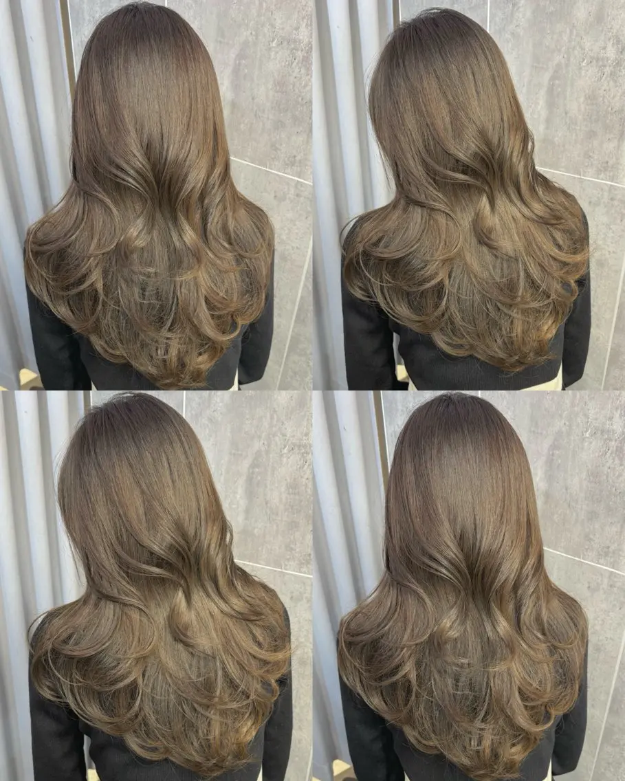 ミディアム カラー カット ヘアカラー トリートメント 顔まわりの神様✨ 透明感カラー藤嶋秀幸のヘアスタイル