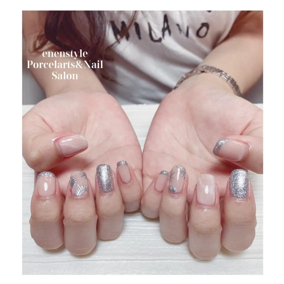 ミディアム ネイル ハンドネイル 🐾enen style 🐾のネイルデザイン
