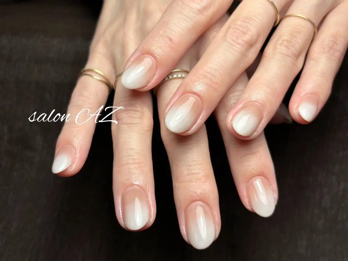 ネイル アートネイル 長さ出し フットネイル フレンチネイル ジェルネイル salon AZのネイルデザイン