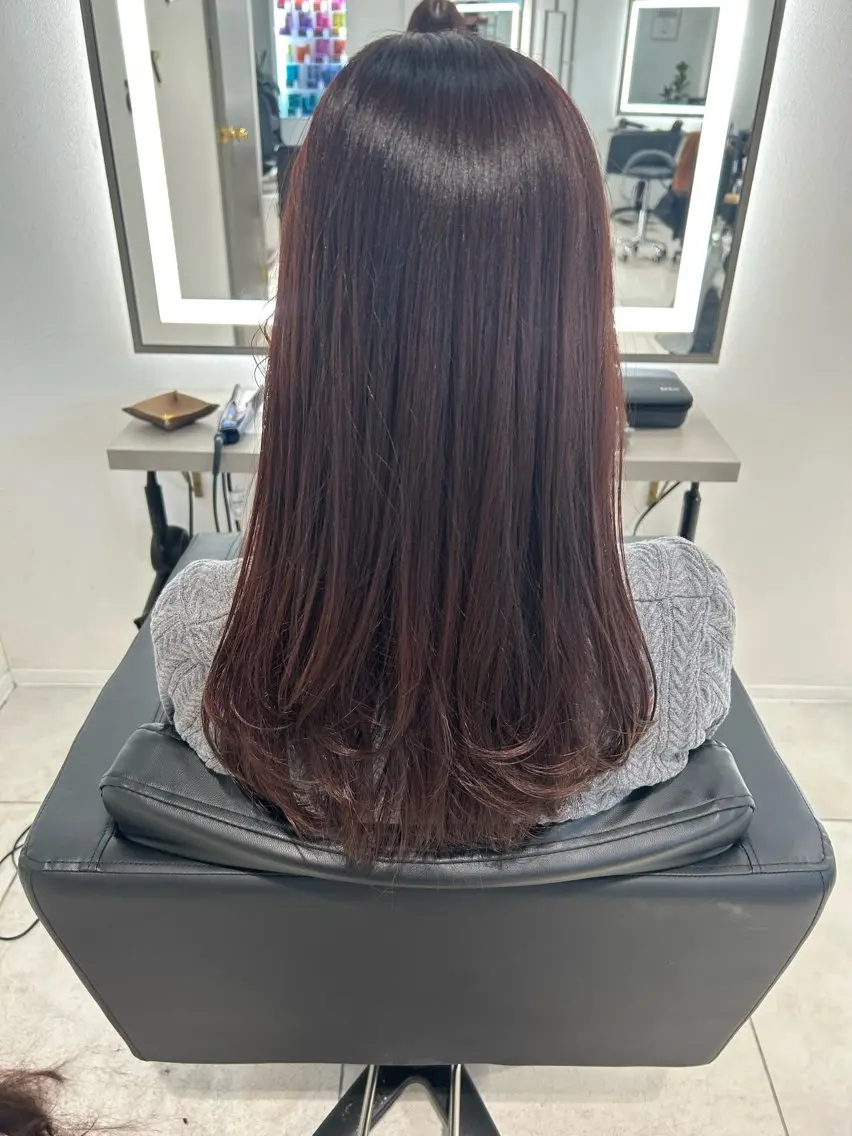 ロング カラー カット ヘアカラー mayu なかもずのヘアスタイル