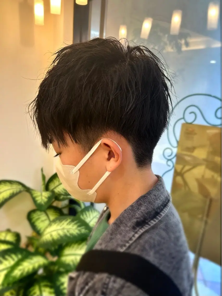 ショート パーマ メンズ メンズパーマ 波巻きパーマ 小顔レイヤー💗 木村実樹のヘアスタイル