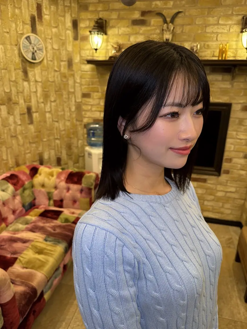 前髪縮毛矯正の写真