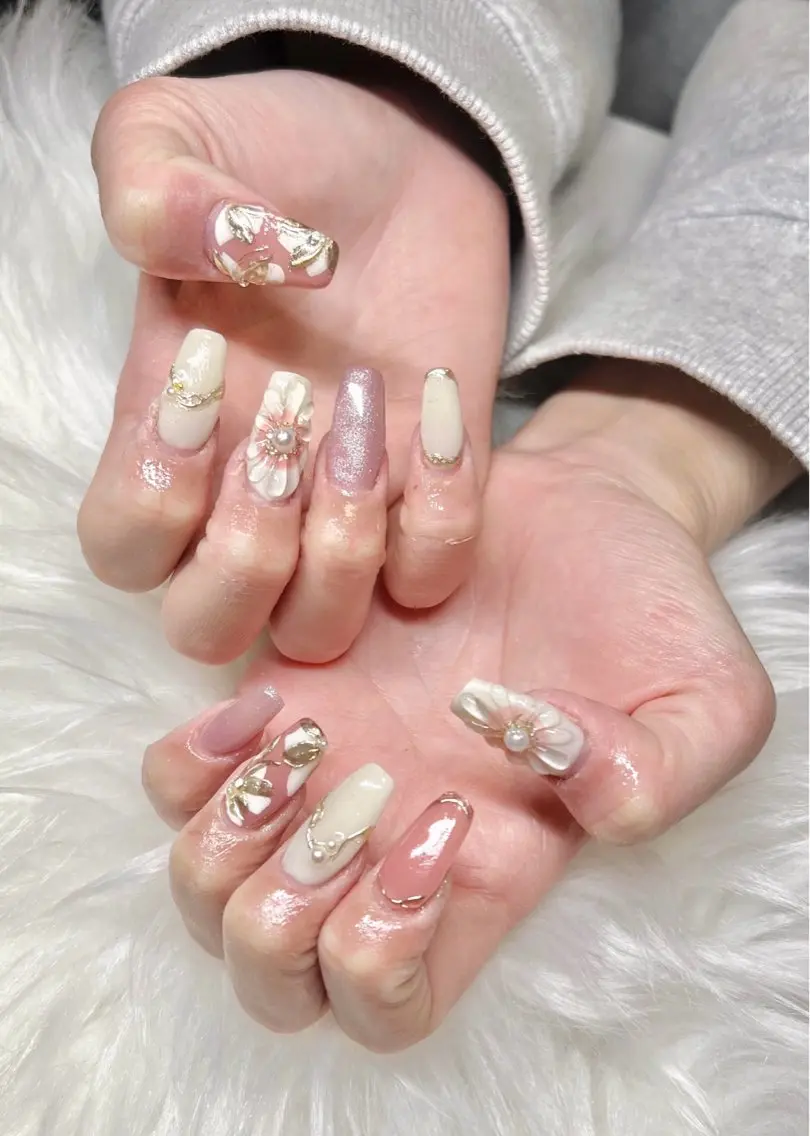 ネイル 成人式 ハンドネイル CHARME 🤎〔RINA〕のネイルデザイン
