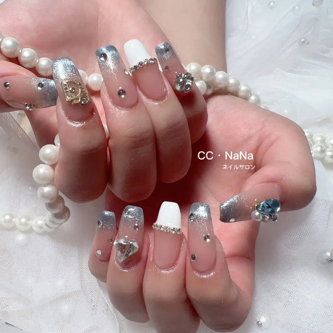 ネイル 持ち込み スカルプネイル ハンドネイル 💎CC・NaNa 韓国風ネイル🌙Cのネイルデザイン