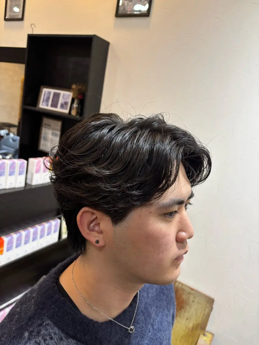 ミディアム パーマ メンズ 朝セット楽！指名多数 メンズ特化/黒部由徒のヘアスタイル