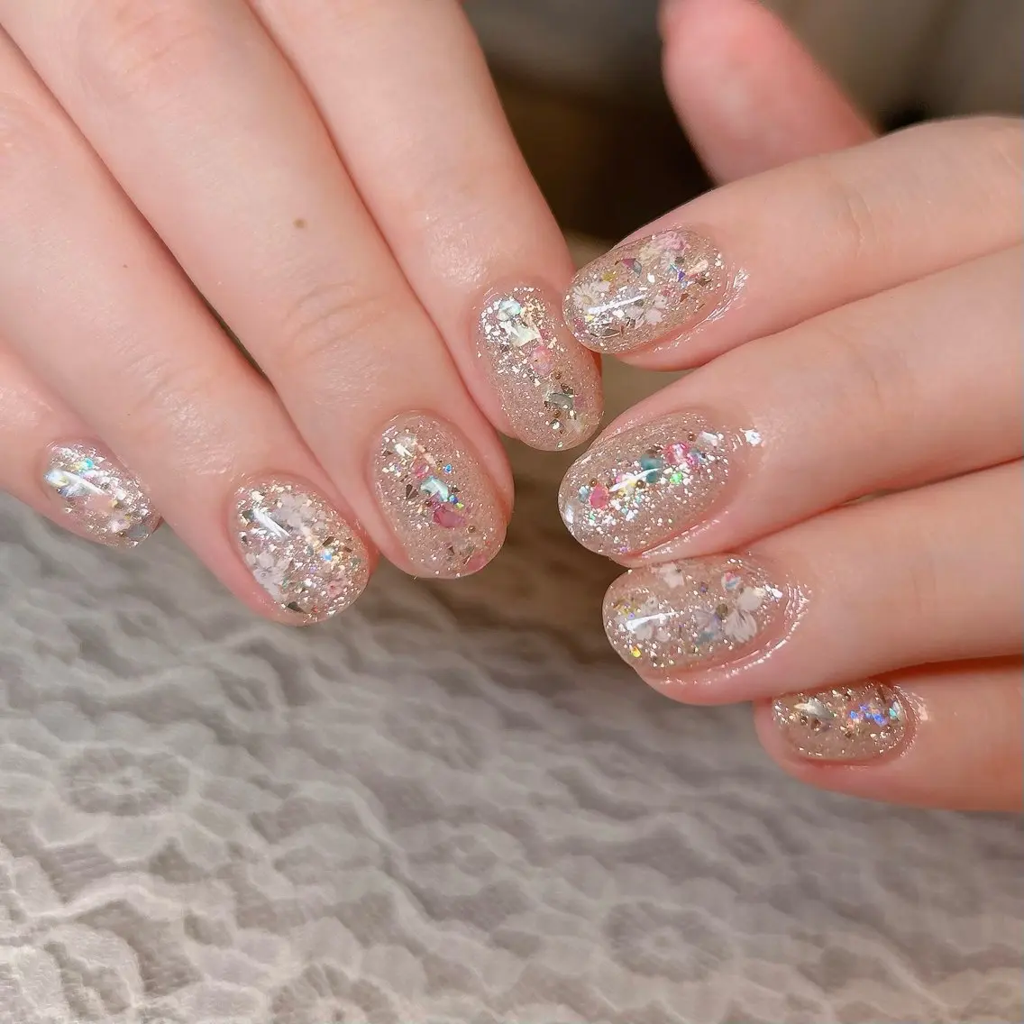 ネイル フラッシュネイル フラワーネイル キラキラネイル ハンドネイル nail salon iroatsumeのネイルデザイン