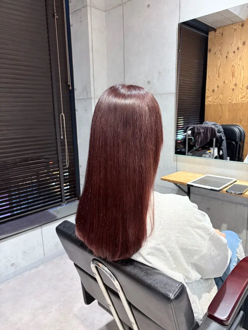 ロング カラー ピンクカラー ピンクパープル パープルカラー リナ⚡️ツヤ髪 カラー newi池袋のヘアスタイル