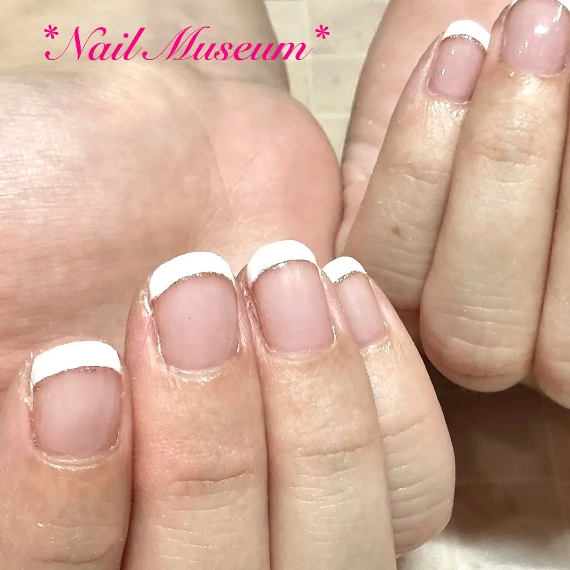 ネイル ブルー クリアネイル フレンチネイル ジェルネイル ラメ(グリッター) nailmuseum KAMATARIのネイルデザイン