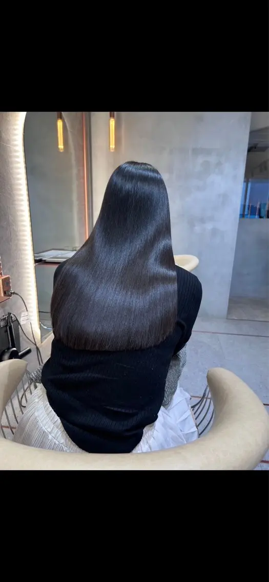 ロング カット 縮毛矯正 トリートメント 縮毛矯正/レイヤー 顔周/艶カラ-/笑璃のヘアスタイル