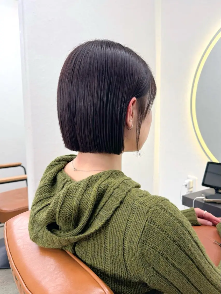 【ボブにしたい方必見✨】ボブカット+美髪艶カラー+5step髪質改善トリートメント🫧+《🉐》marbb付の写真