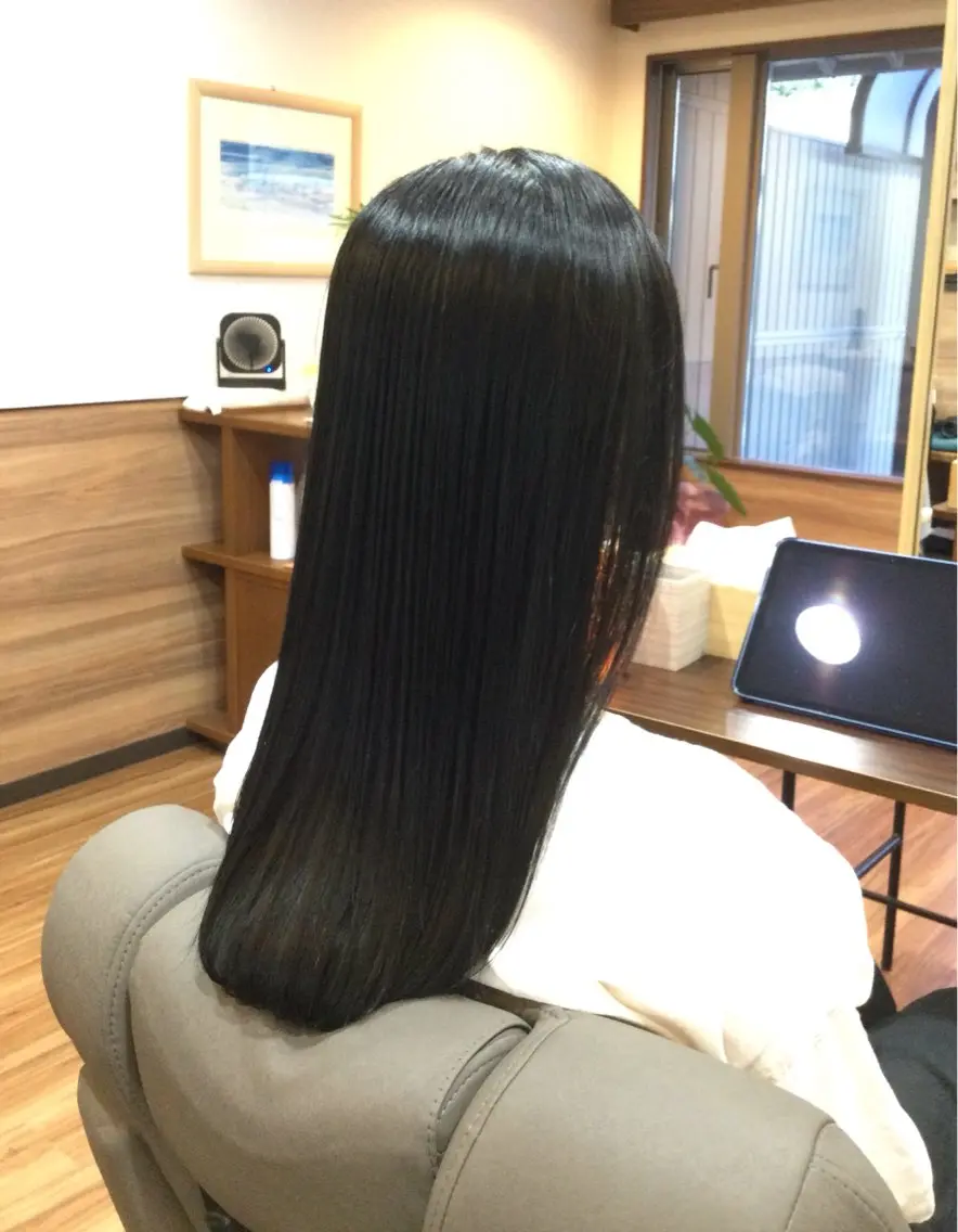 ロング パーマ 縮毛矯正 Annon プライベートサロンのヘアスタイル