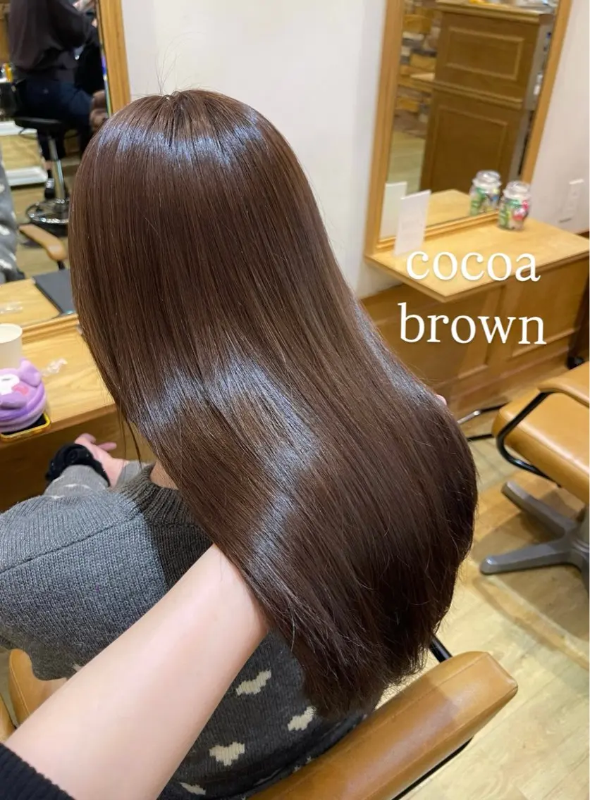 セミロング カラー ブラウンカラー 透明感カラー ココアブラウン 髪質改善| ブリーチ 絹髪🦋shukaのヘアスタイル