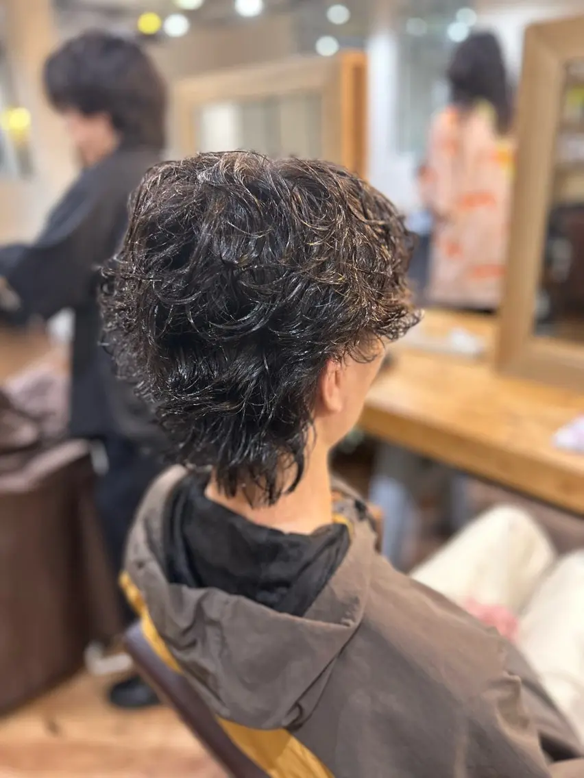 パーマ メンズ カット パーマ 河田 日和のヘアスタイル