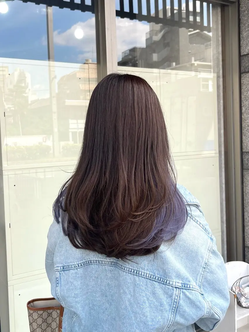 セミロング カラー ラベンダーカラー ヘアカラー トリートメント 村田梨乃/ minim hairのヘアスタイル