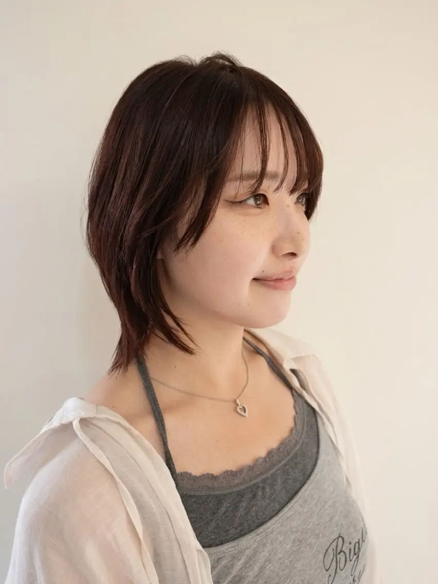 ミディアム くびれヘア カット 縮毛矯正 シルエット重視✂︎ 髙橋　盾のヘアスタイル
