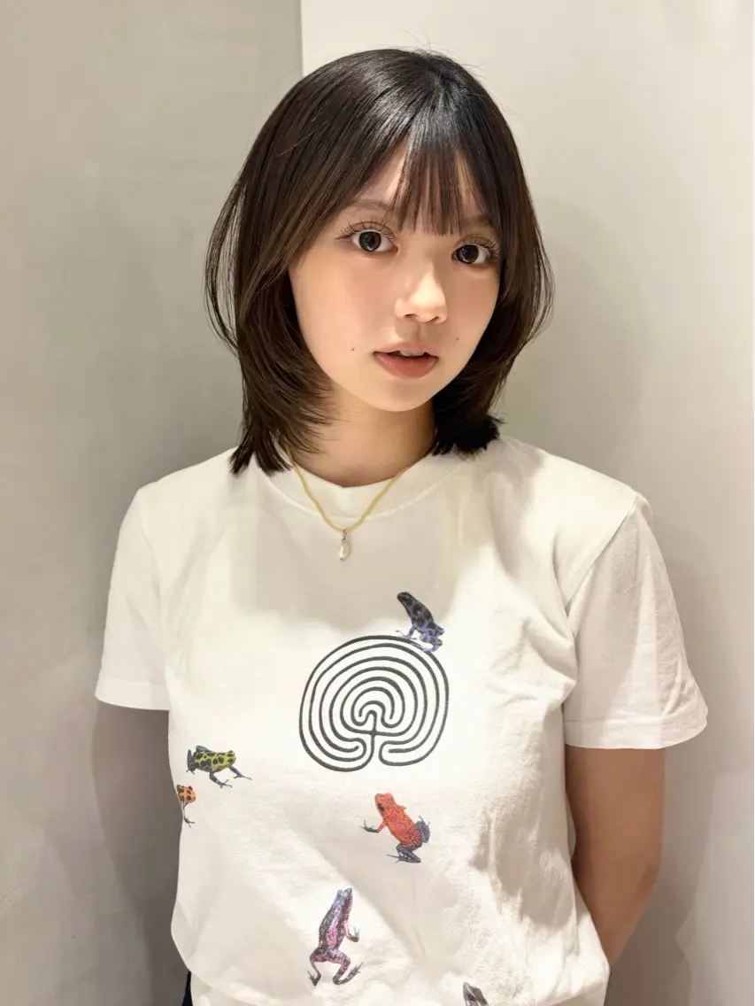 ミディアム カラー カット ヘアカラー -みつま はるな-のヘアスタイル