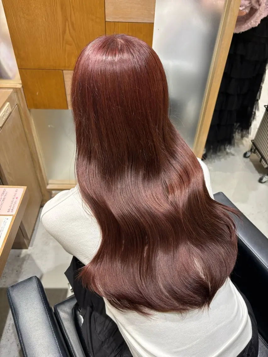 ロング カット ヘアカラー トリートメント 透明感グレージュ/ 縮毛矯正/静岡のヘアスタイル