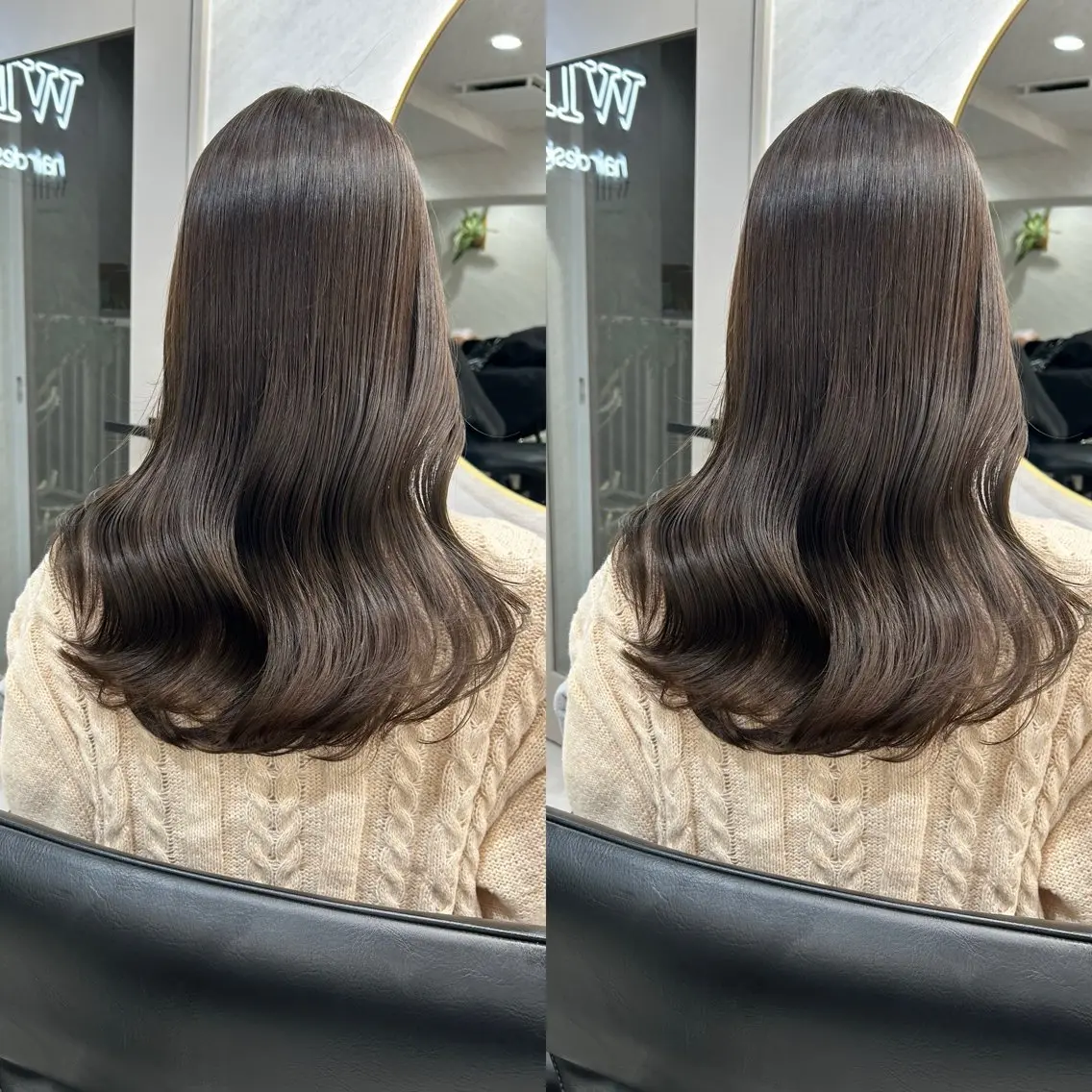 ロング カラー カット ヘアカラー トリートメント 髪質改善will hairdesignのヘアスタイル