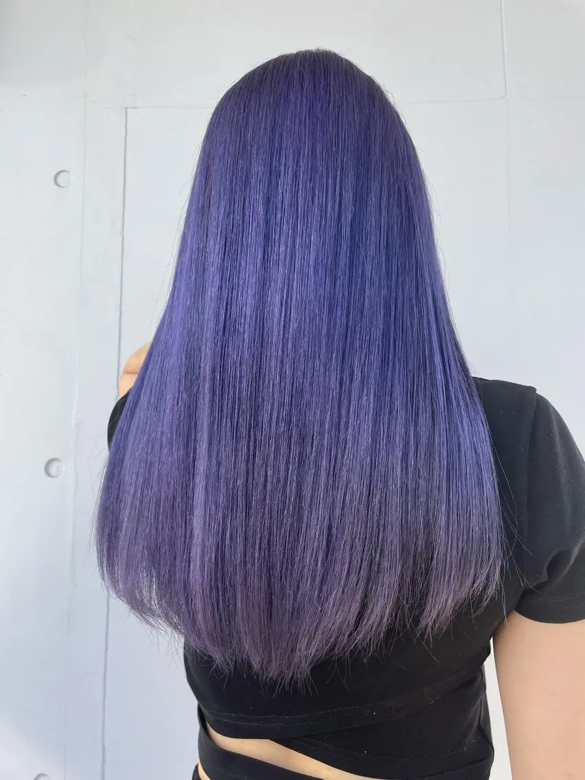 ロング カラー ブリーチ ディープラベンダー ラベンダーカラー DAIKIベージュ 🍂レイヤーカットのヘアスタイル