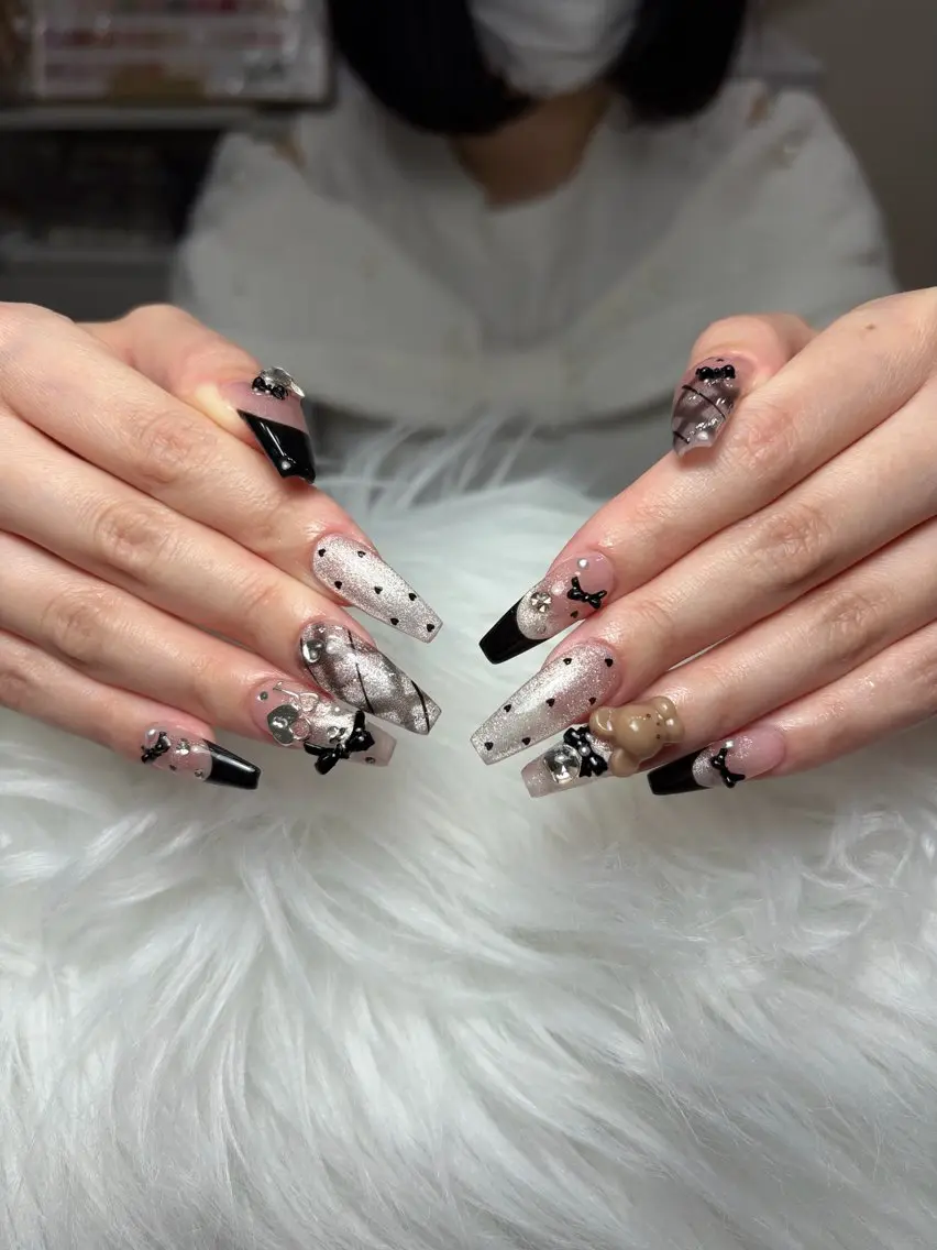 ネイル アートネイル 長さ出し ジェルネイル マグネットネイル ニュアンスネイル ハンドネイル Cloudy Chan Nailのネイルデザイン
