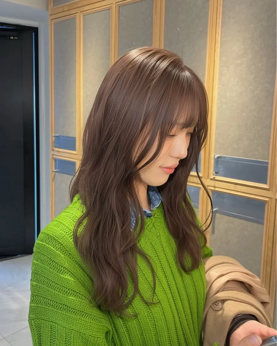 ロング カラー ベージュカラー ヘアカラー トリートメント ナミ🩶暗髪/暖色 ❤️/透明感/縮毛のヘアスタイル