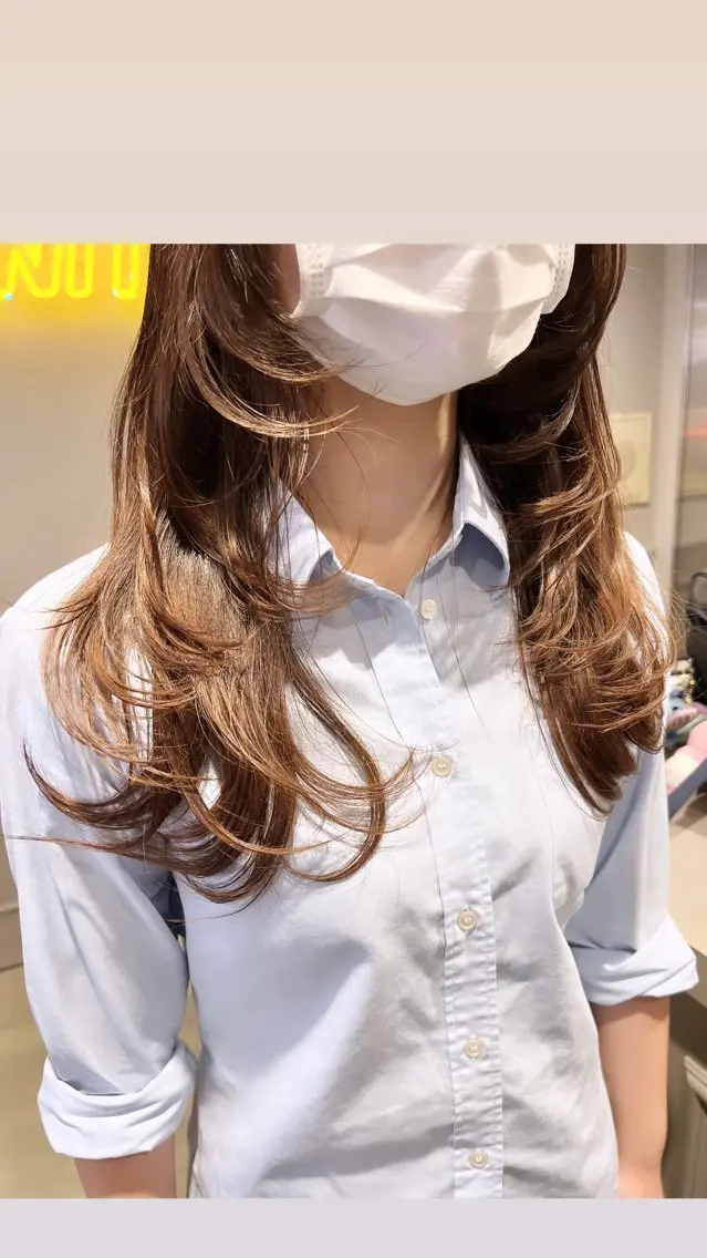 ロング カラー パーマ ヘアアレンジ メンズ 上品＆韓国風 🥀海心🥀のヘアスタイル