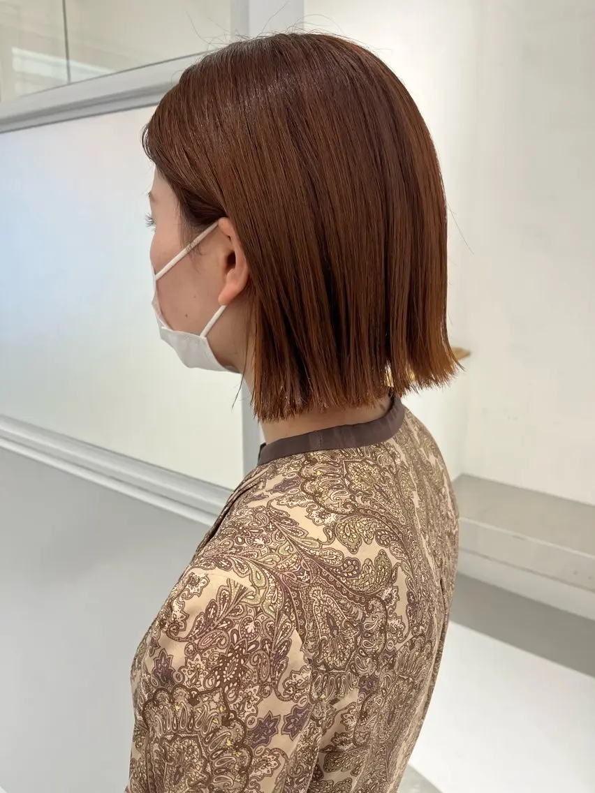 ショート カラー ブラウンカラー オレンジ オレンジブラウン 伊藤 由季のヘアスタイル