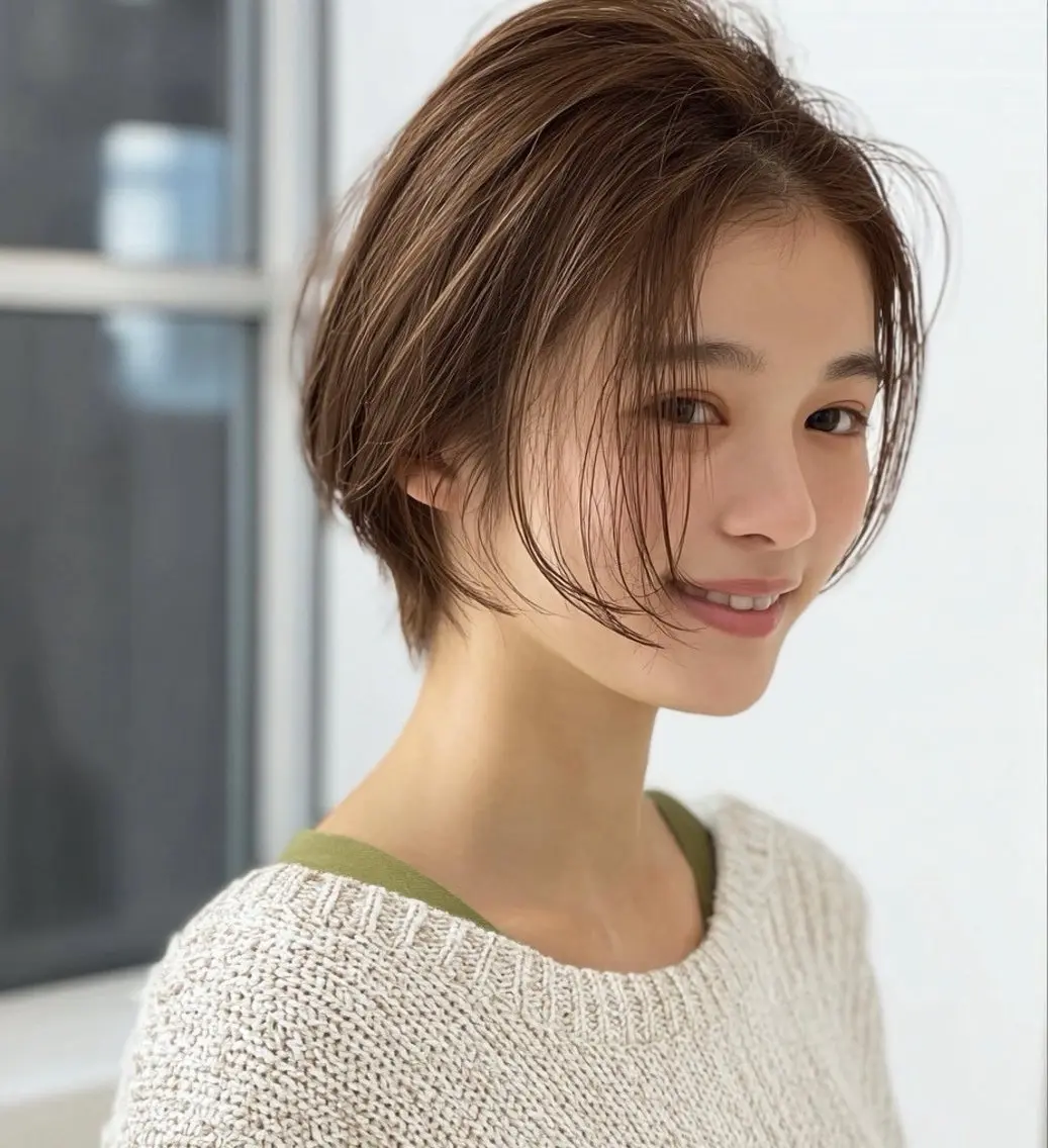 ショート カット 髪質改善/艶カラー /透明感/石田桃子のヘアスタイル