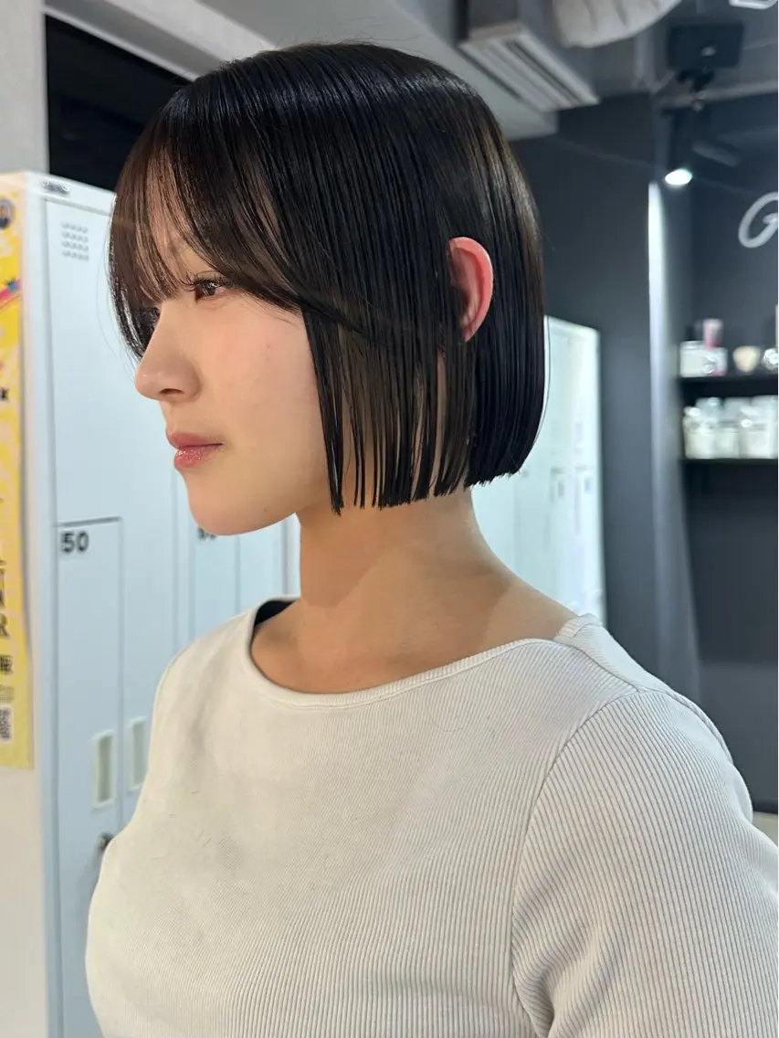ショート ボブ 髪質改善 縮毛矯正 カット 縮毛矯正 トリートメント 縮毛矯正✖️ボブ職人 【圧倒的朝楽ボブ】のヘアスタイル
