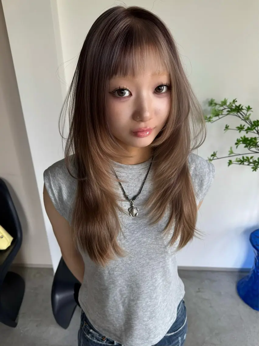 ロング カラー カット ヘアカラー トリートメント ヘアセット 🧡色落ちまで2度 楽しめる🧡ヨシキのヘアスタイル