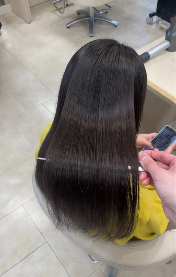 ロング シャドウパーマ／骨格 矯正カット　トモキのヘアスタイル