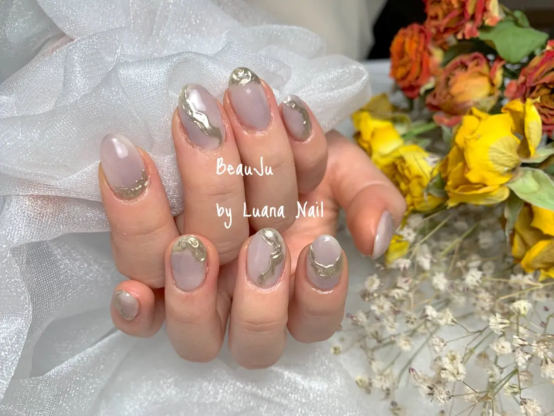 ネイル ミラーネイル ハンドネイル BeauJu by Luana Nailのネイルデザイン