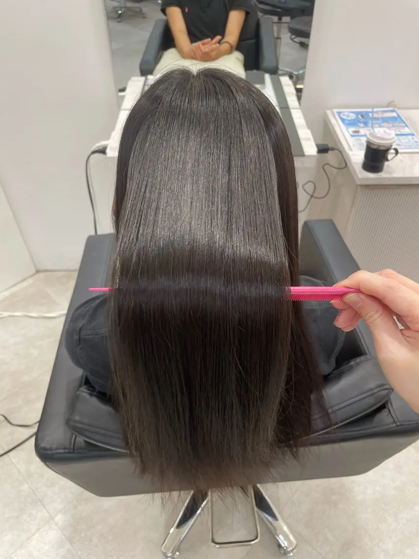 ロング カラー パーマ 縮毛矯正 藤原 さくらのヘアスタイル