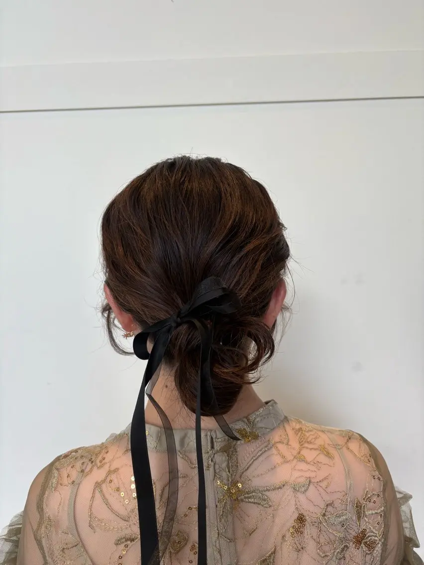 ミディアム ヘアアレンジ ヘアセット 高橋 乙葉のヘアスタイル