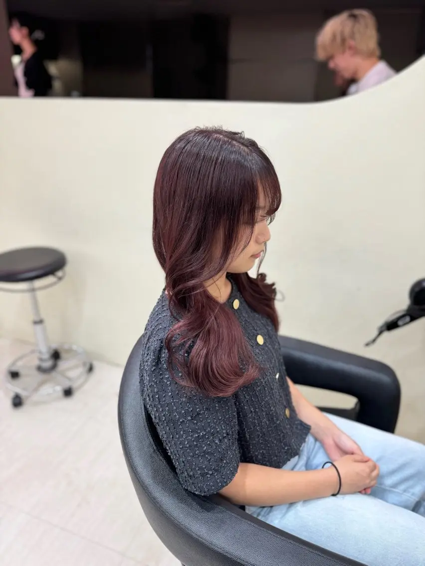 ロング 髪質改善 韓国風ヘア 似合わせカット カット ヘアカラー トリートメント 縮毛矯正× ブルーブラック/池袋のヘアスタイル