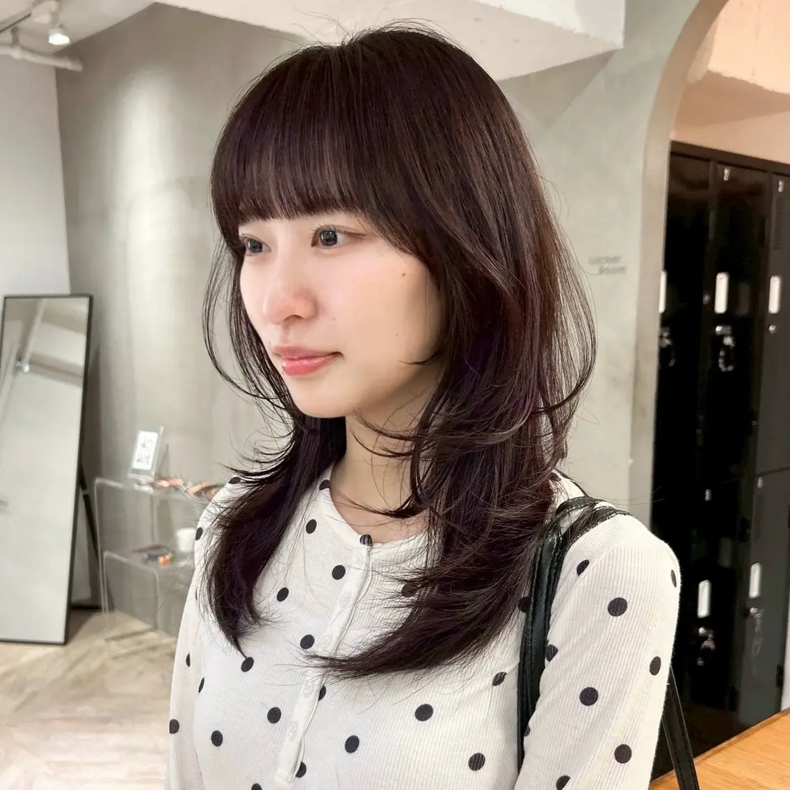 セミロング カラー 顔まわりレイヤー レイヤーカット 小顔カット トリートメント カット ヘアカラー レイヤーカット矢場町 /Shizuki🦤のヘアスタイル