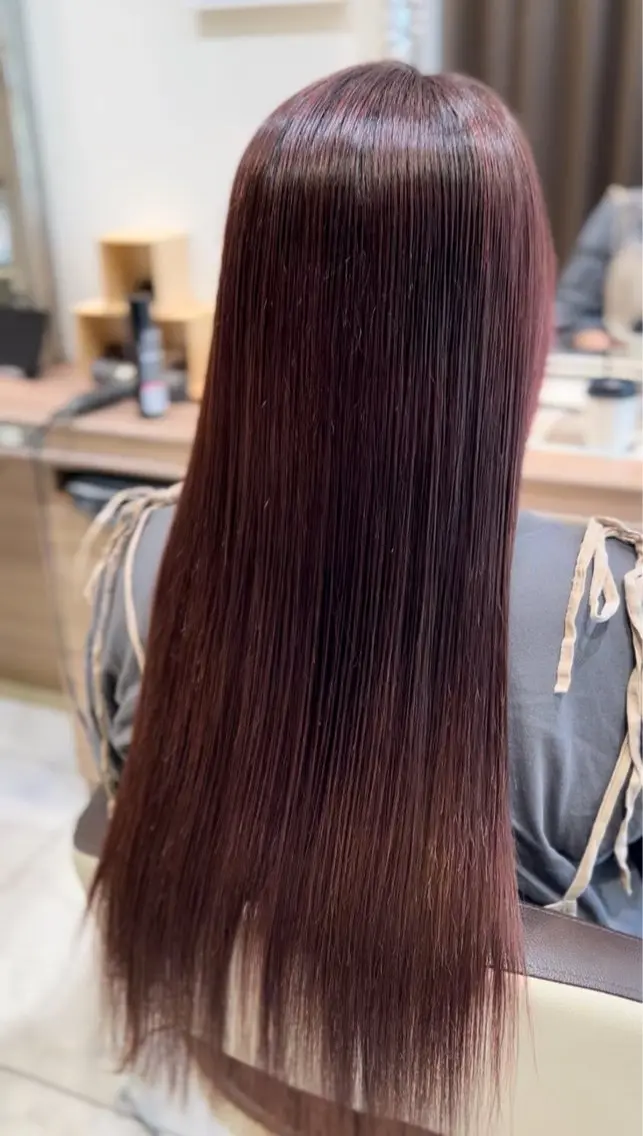 ロング カラー ブリーチ ブラウンカラー 透明感カラー ブリーチなしカラー ピンクカラー Ash 戸田公園店のヘアスタイル