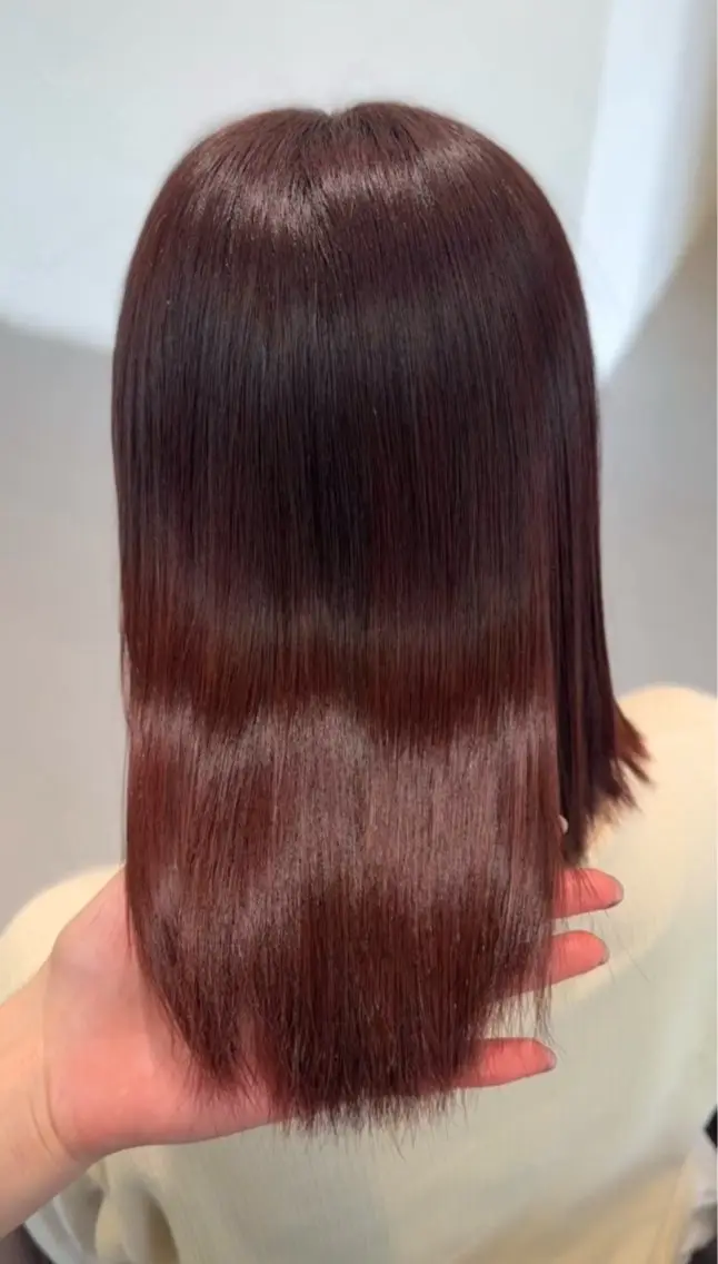セミロング ヘアカラー トリートメント ️🫧透明感カラー& 髪質改善🎀いさきのヘアスタイル