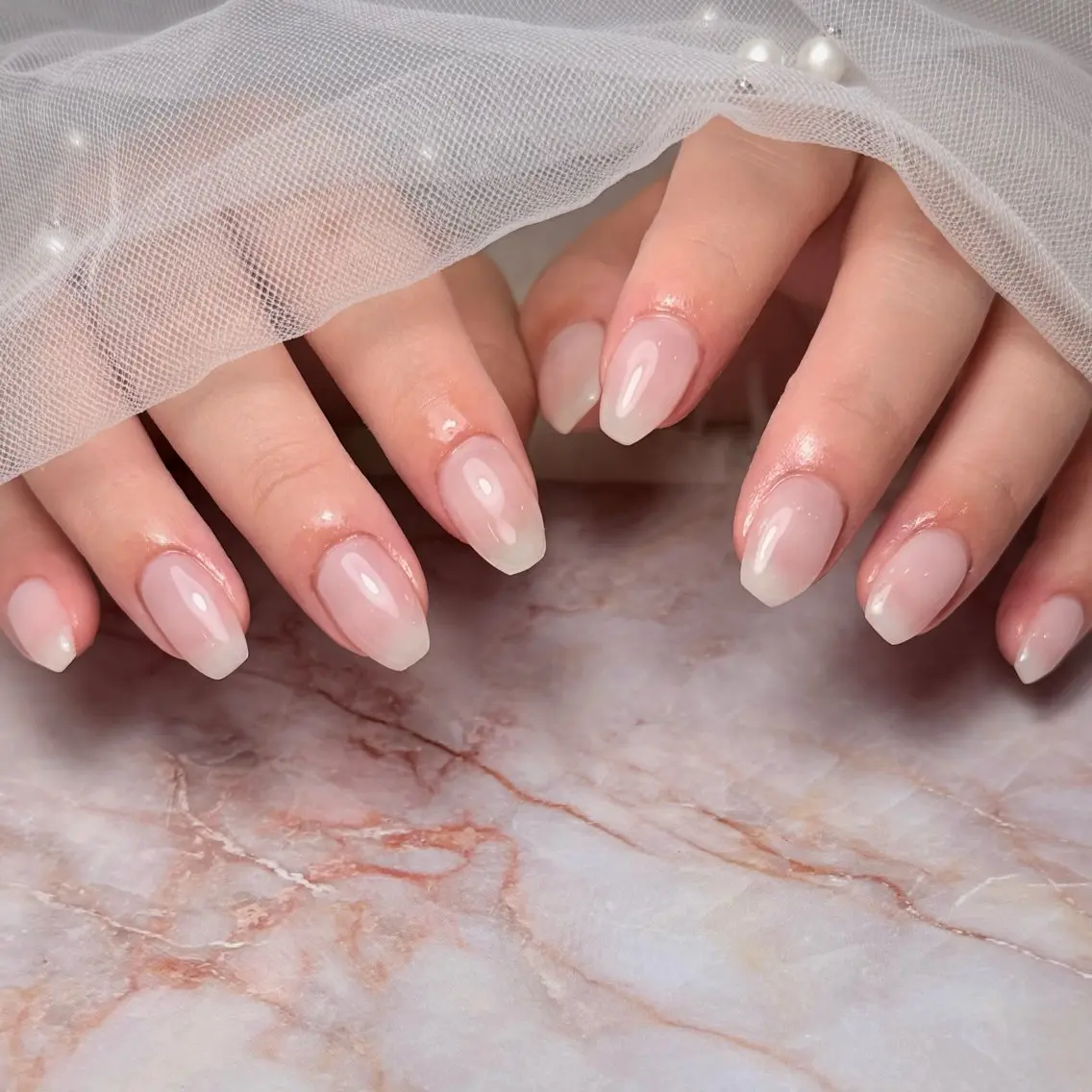 ネイル クリアネイル ジェルネイル オフィスネイル ワンカラーネイル ピンク ハンドネイル 🌹Belle Nail🌹のネイルデザイン