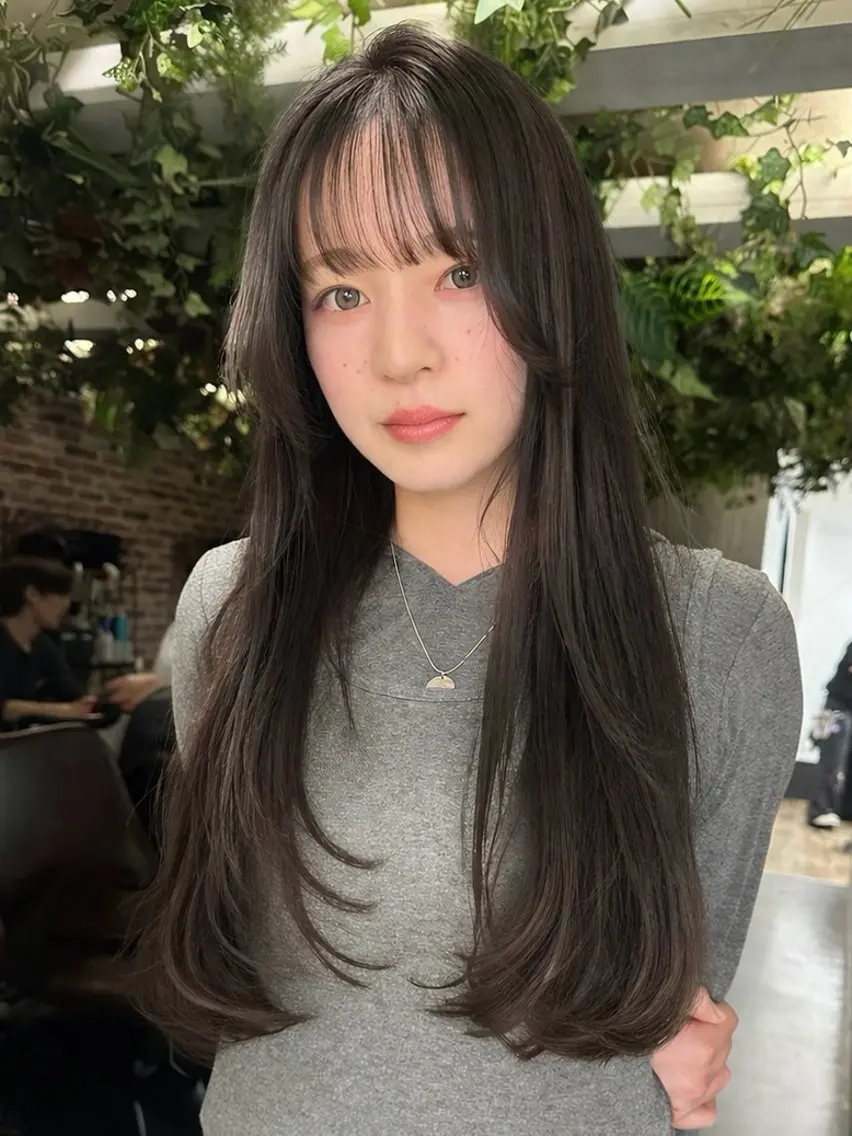 ロング カット ヘアカラー 艶カラー/フェイス レイヤー/たむのヘアスタイル